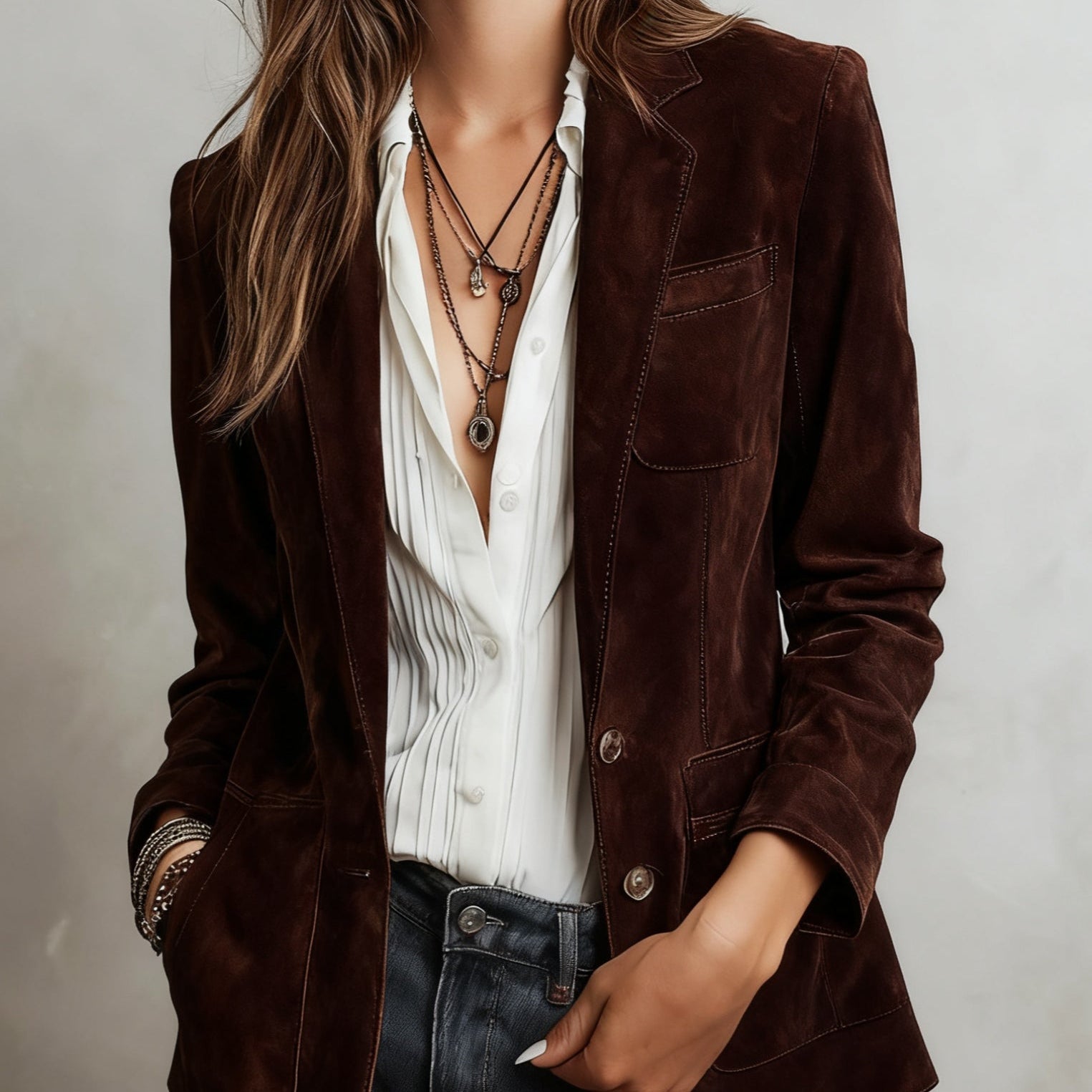 Madalene - Blazer in Pelle di Lusso